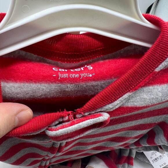 Carter’s Just One You Toddler Striped Santa Fleece Footed Pajama Size 18M - Picture 8 of 8